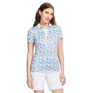 Izod Women's Ally Printed Polo Shirt Top Tee L